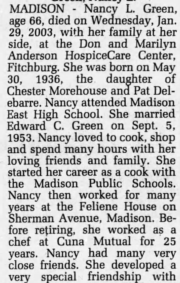 Nancy Green Obituary cont.